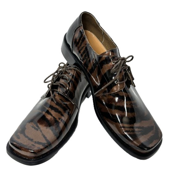 Vintage  Zebra  Brwn Blk Oxford Formal Dress Zoot Suit Shoe Rare OOAK NWOT main image 5